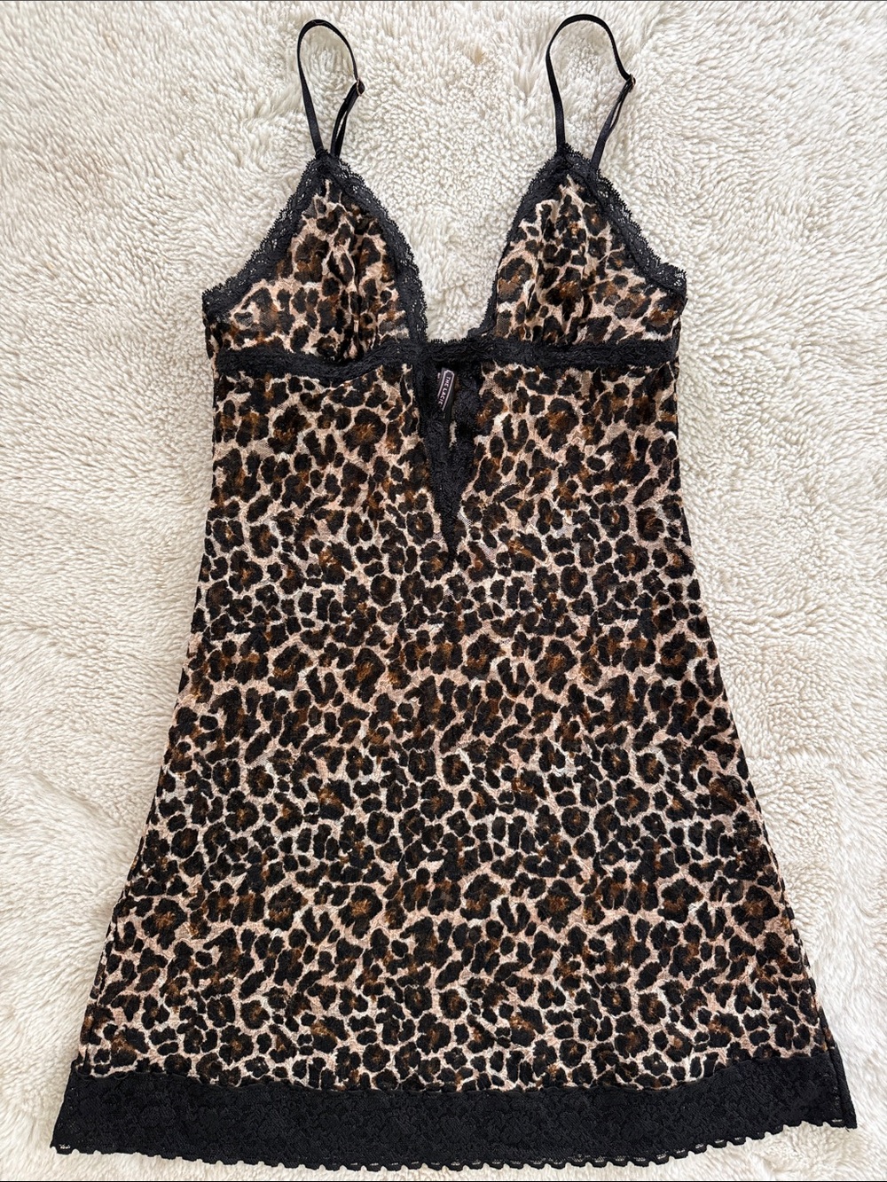 Victoria's Secret The Lacie Leopard Lace Chemise Slip Nightgown Cami M Medium
